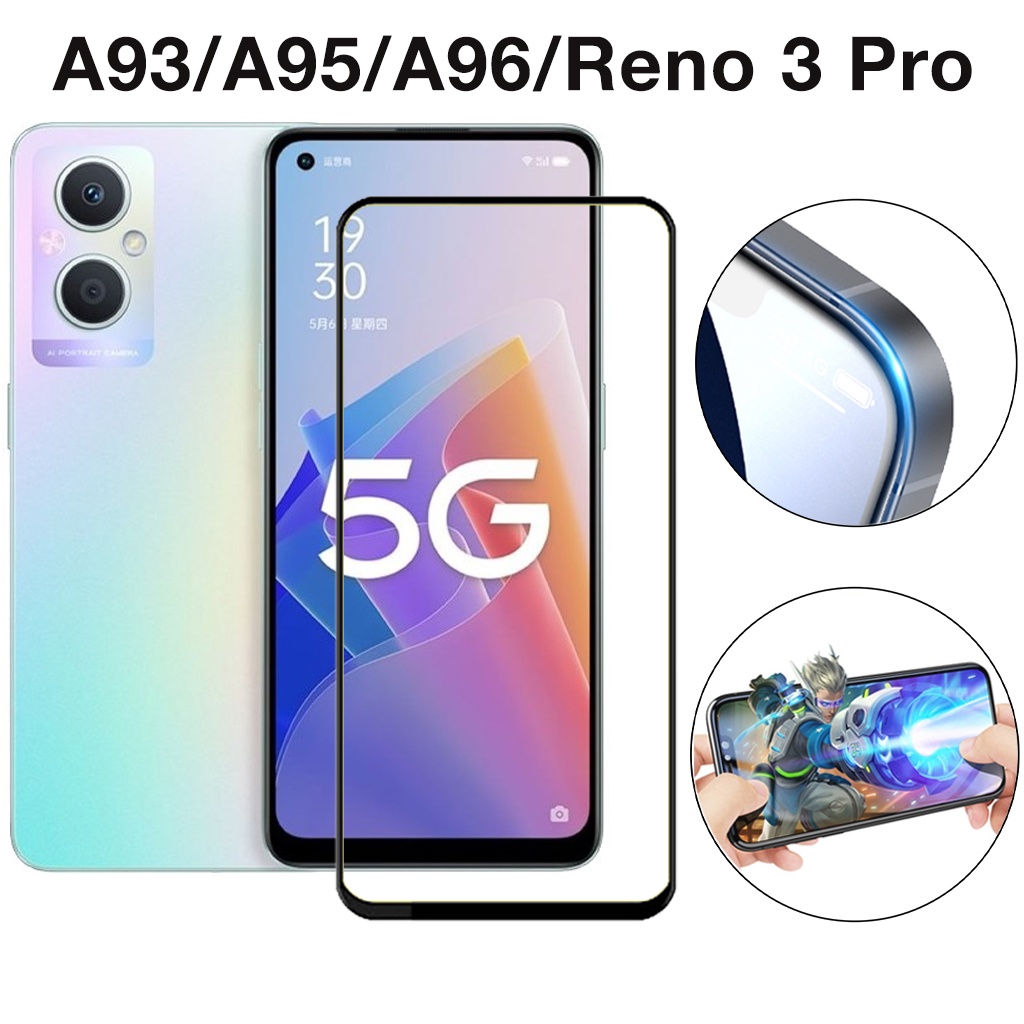 Kính Cường Lực Oppo A93 A95 A96 Reno 3 Pro full màn cao cấp chống trầy xước màn tặng kèm khăn lau màn hình Kính [9D]