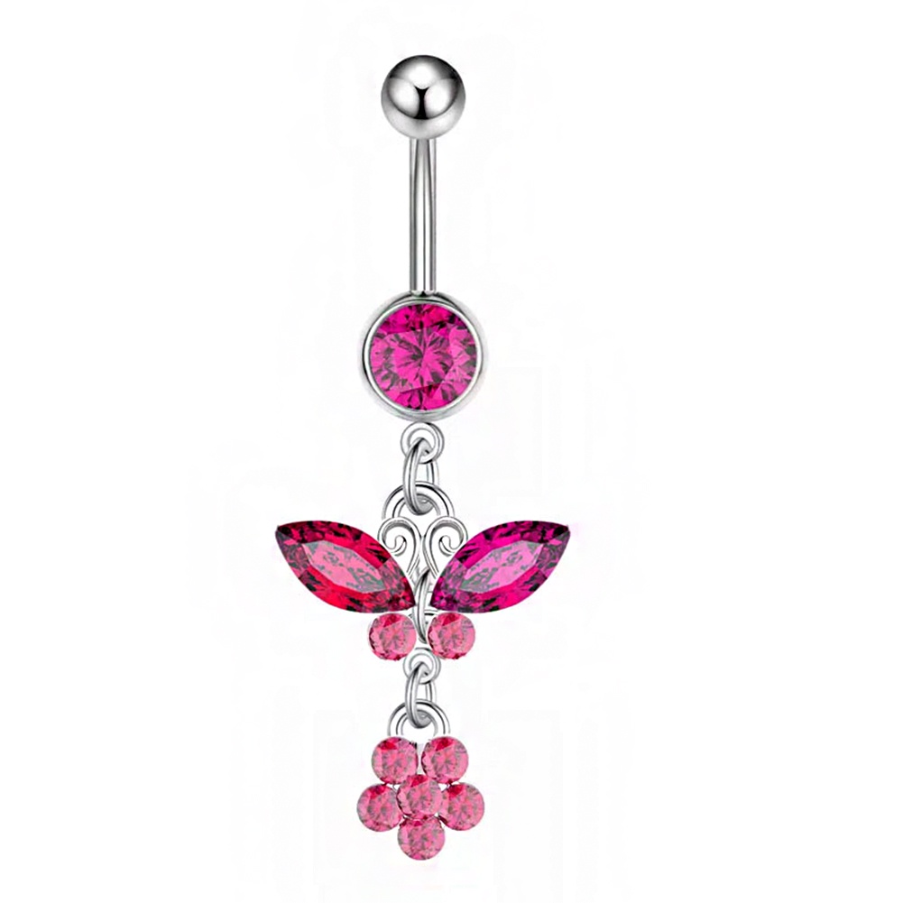 Khuyên Rốn Mặt Hình Bướm Đính Đá Zircon Thời Trang Cho Nữ