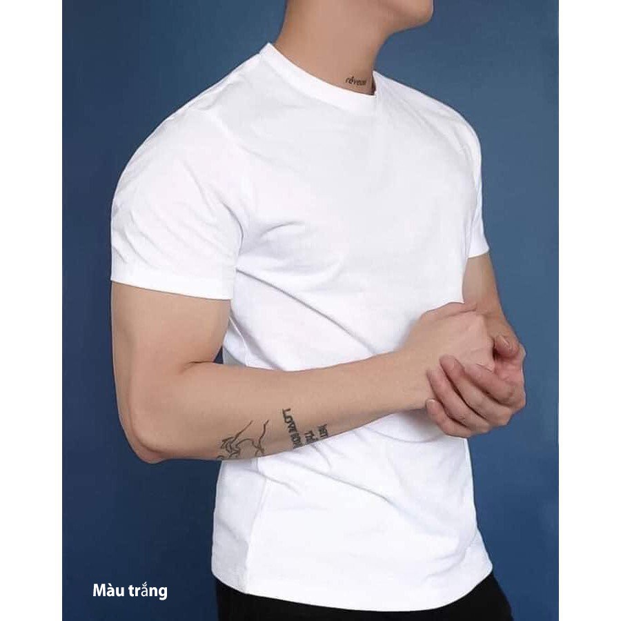 Áo thun nam cổ tròn dáng unisex tay ngắn Basic Tee phông trơn nam nữ | BigBuy360 - bigbuy360.vn