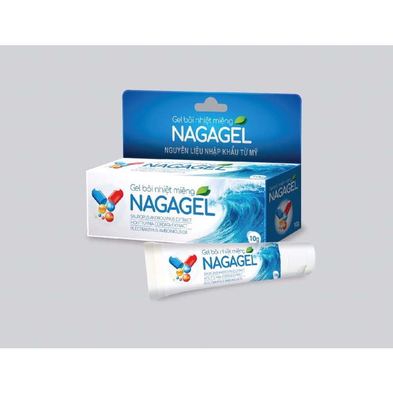 Gel bôi nhiệt miệng Nagagel 10g (nguyên liệu nhập khẩu từ Mỹ, trẻ em từ 2 tháng tuổi và người lớn bị lở miệng, viem lợi