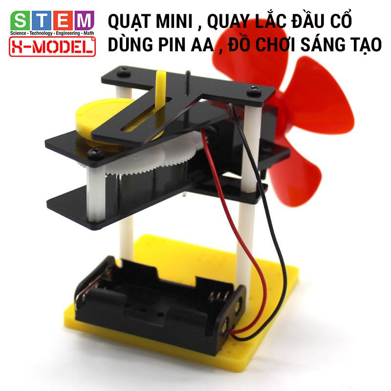 Đồ chơi sáng tạo STEM Quạt mini quay lắc đầu cổ X-MODEL ST41 cho bé, Mô hình DIY [Do it Yourself] |Giáo dục STEM, STEAM