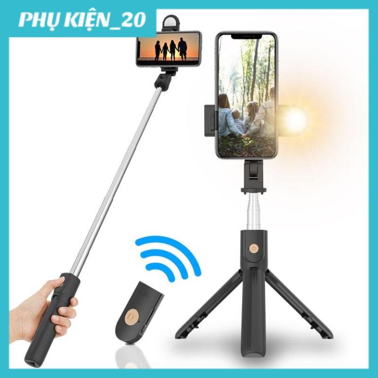 (SALE) Gậy Tự Sướng Đa Năng K10S Không Dây Có Đèn 5 Trong 1 Có Thể Gập Lại Gương Và Đèn Điều Khiển Từ Xa