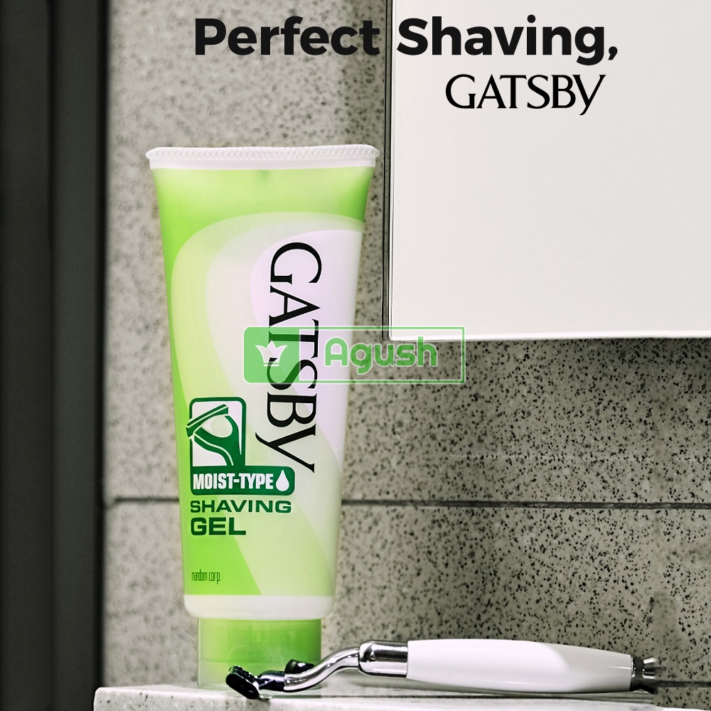 Gel cạo lông vùng kín mặt nách râu chân body Gatsby Moist-Type Shaving Gel 205g cho nam nữ làm mềm lông dưỡng ẩm sau cạo