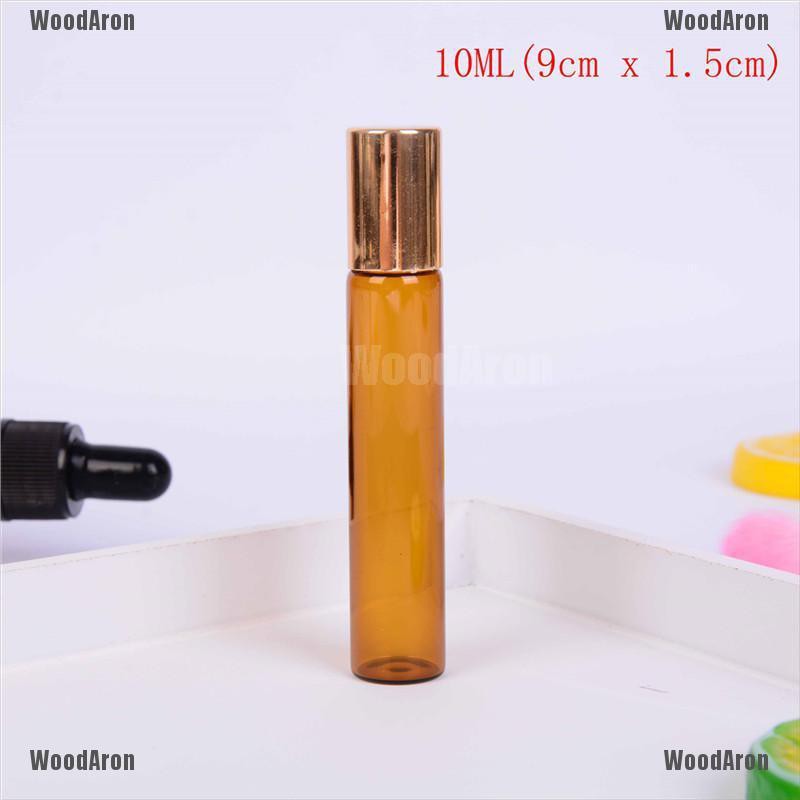 Bộ 5 chai thủy tinh rỗng đựng nước hoa/tinh dầu màu hổ phách 5/10ml | BigBuy360 - bigbuy360.vn