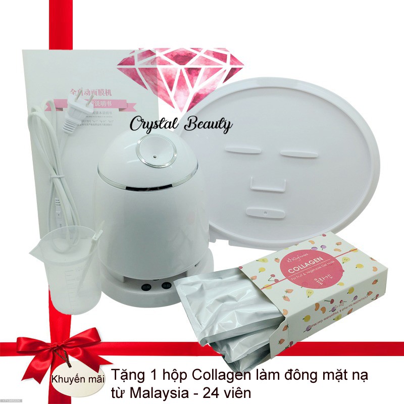 Máy làm mặt nạ kết hợp xông hơi tự động 2in1 - tặng kèm hộp Collagen Malaysia 24 viên trị giá 190k