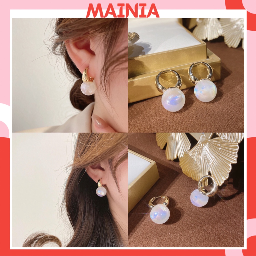 Bông Tai Hot Trend Đơn Giản Thanh Lịch Thời Trang Hàn Quốc Phong Cách Tiểu Thư Siêu Sang Chảnh Dự Tiệc Mainia Shop