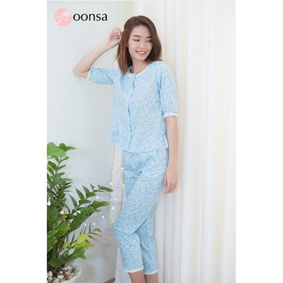 Bộ đồ ngủ kate Bông cúc họa mi [ Moonsa ]
