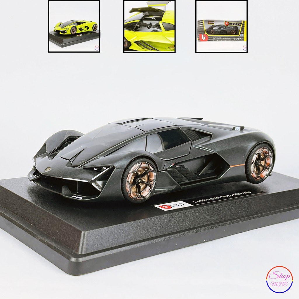 Xe mô hình sắt Lamborghini Terzo Milennio TẶNG BIỂN SỐ tỉ lệ 1:24 Burago