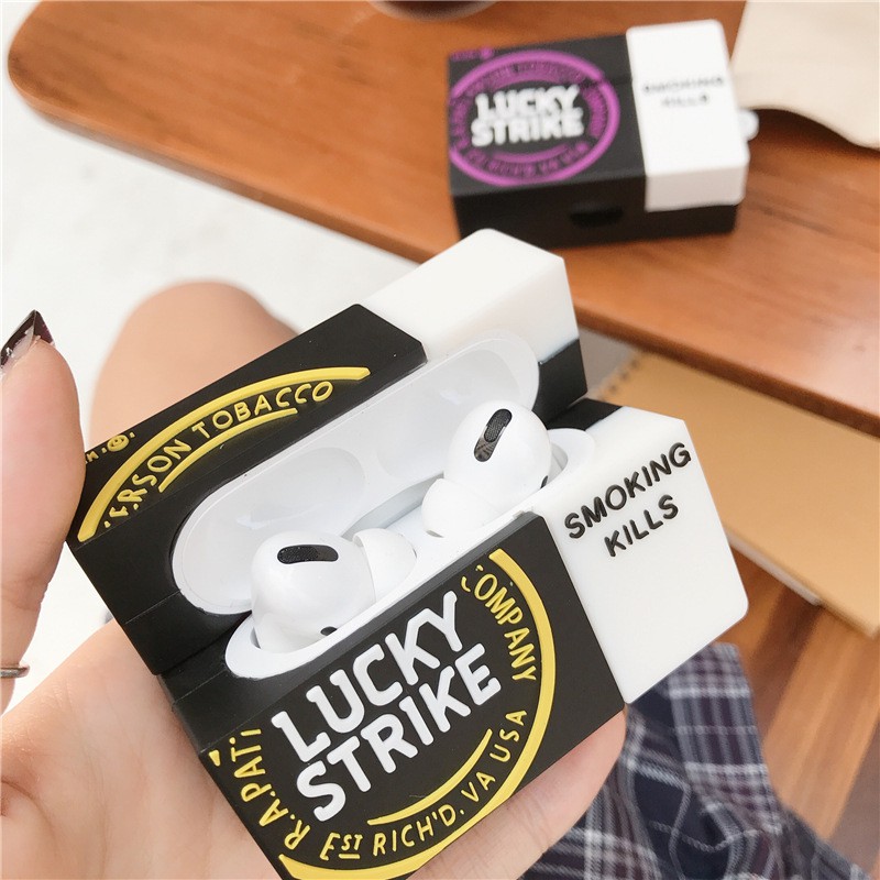 AirPods case hình hộp thuốc lá Lucky strike cigarettes