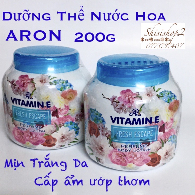 Combo 6 hũ Kem Aron Vitamin E dưỡng thể hương nước hoa siêu thơm  Thái lan 200g