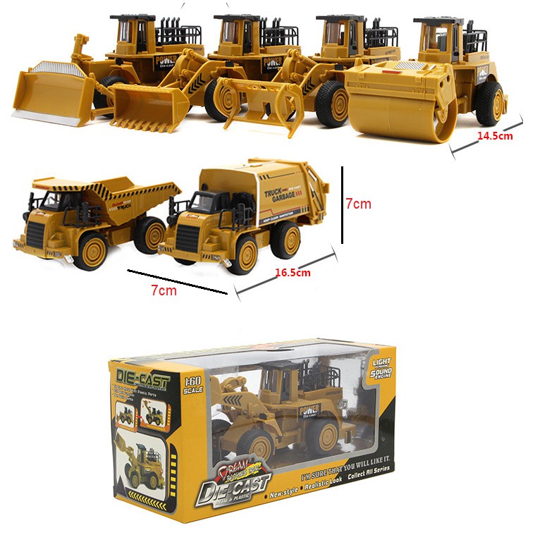 Mô hình xe chở rác die cast garbage truck xe đồ chơi trẻ em tỉ lệ 1:48 có âm thanh và đèn