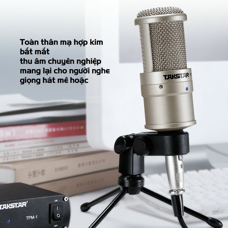 【Chính hãng】Mic thu âm chuyên nghiệp cao cấp Takstar PC-K200 tặng dây xl-xlr hát karaoke, livestream, bán hàng