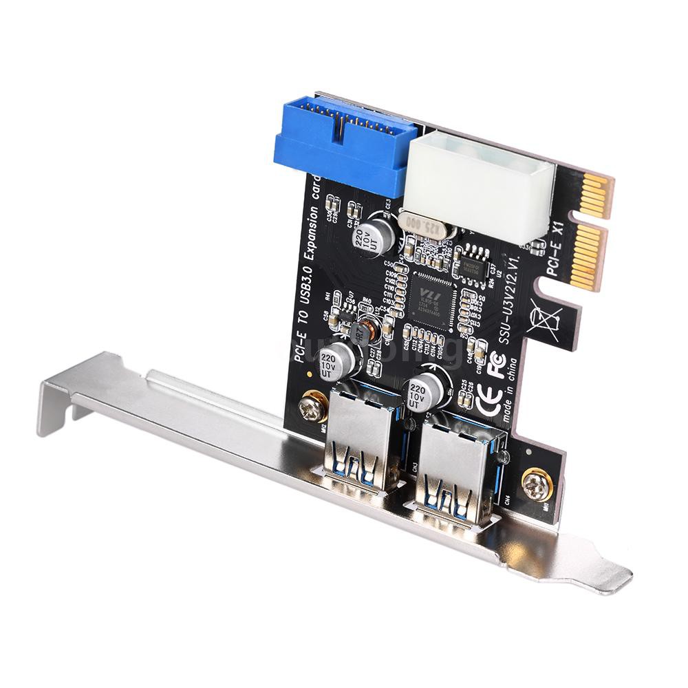 Card PCI-E 2 cổng USB 3.0 cao cấp tiện dụng kèm phụ kiện