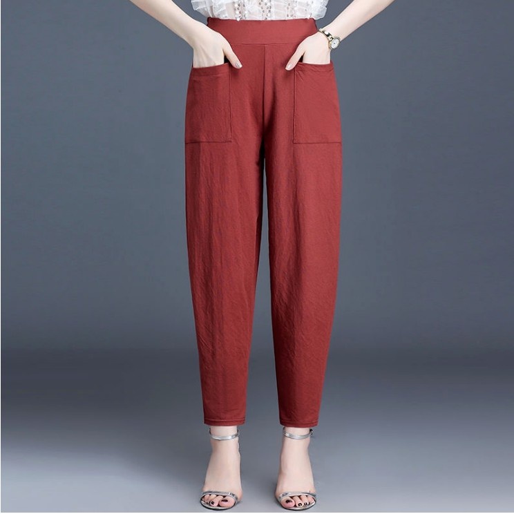 Quần dáng rộng cỡ lớn vải mỏng dễ phối đồ phong cách Hàn Quốc cho nữ G & w