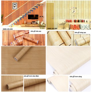 decal vân gỗ có keo sẵn không thấm nước cuộn 5m
