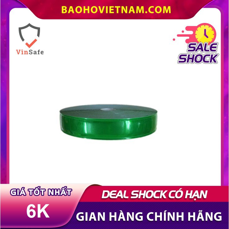 Dây phản quang nhựa bản 2.5cm màu xanh lá