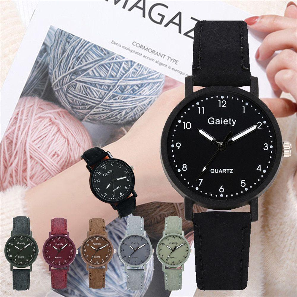 Bộ Đồng Hồ Đeo Tay Bằng Da Đơn Giản Dành Cho Nữ