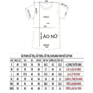 Áo Thun Nữ Trơn Chất Cotton rất mát
