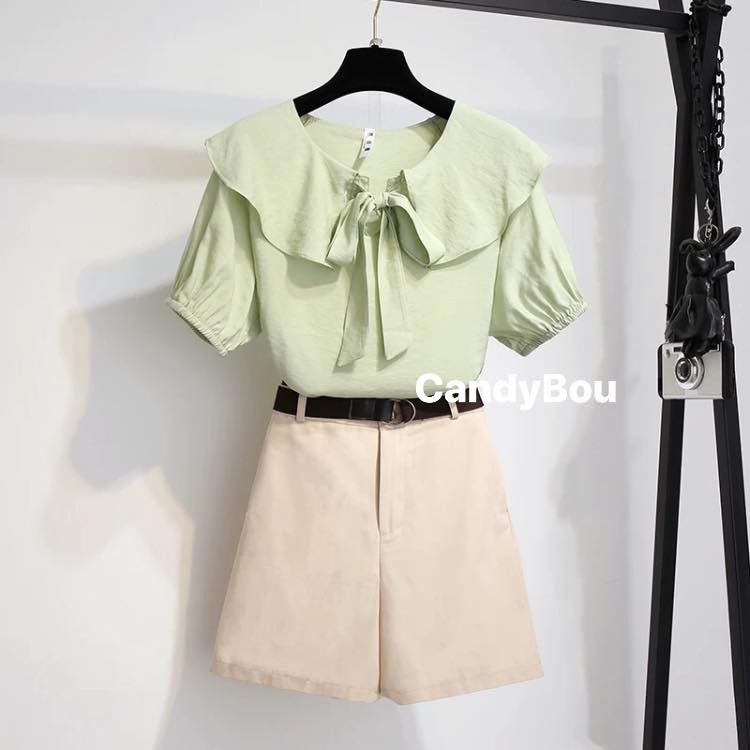 Set sm bèo quần trắng