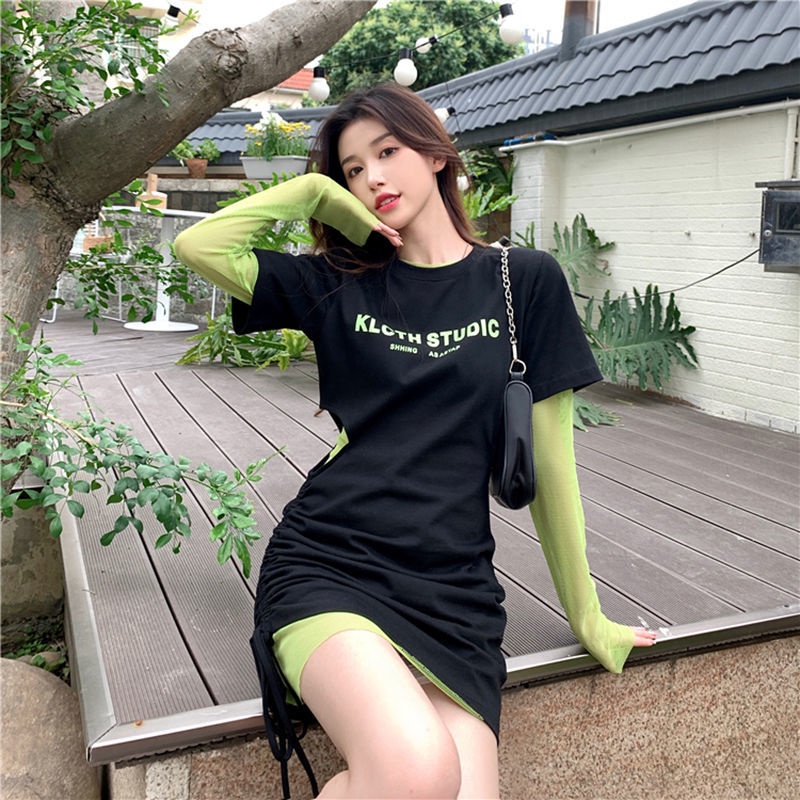 COZOK Set Đầm Lưới Tay Dài Thời Trang Dành Cho Nữ