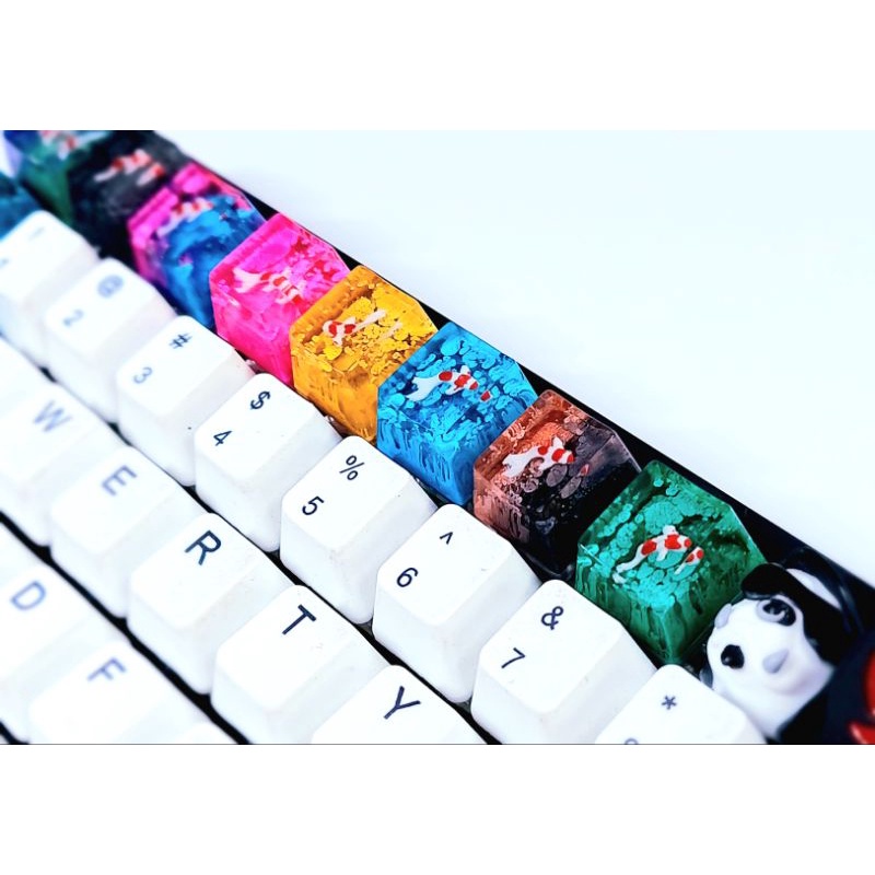 Keycap cá koi mini sắc màu trang trí bàn phím cơ gaming