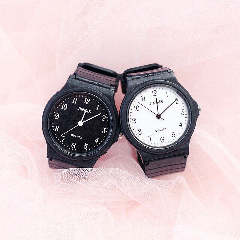 Đồng hồ thời trang nam nữ JinGis mặt gạch & mặt số MS002