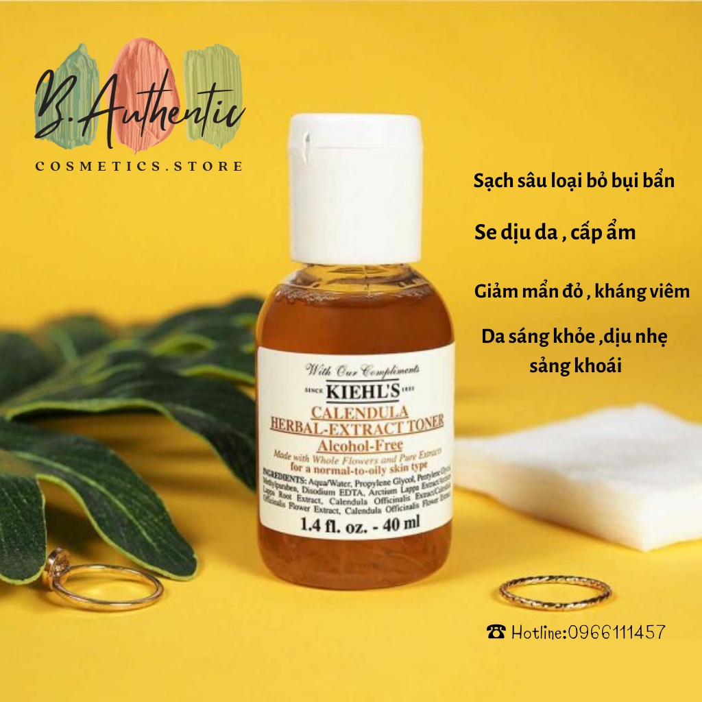 Toner hoa cúc Kiehl s Calendula Herbal Extract Toner Alcohol-free  40ml- Toner dưỡng ẩm,Giảm dịu sưng mụn, tấy đỏ