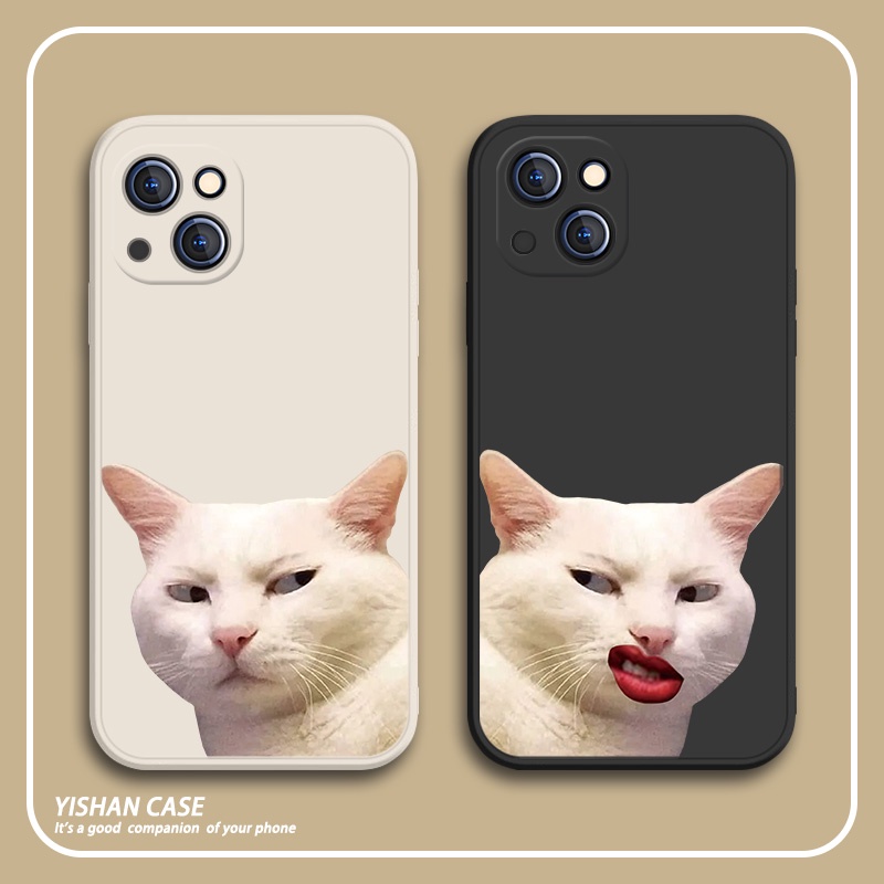 Ốp Điện Thoại Chống Sốc In Hình Mèo Nghiêng Ngộ Nghĩnh Cho Iphone 13 Pro 11 Pro Max Xr 6s 7 8 Plus 12 Mini 12 Pro Xs 14 Max