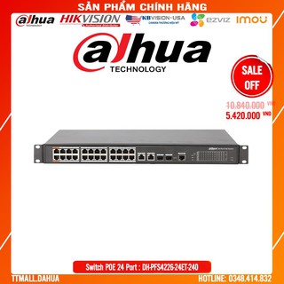 Thiết bị mạng SWICTH POE DAHUA PFS4226-24ET-240