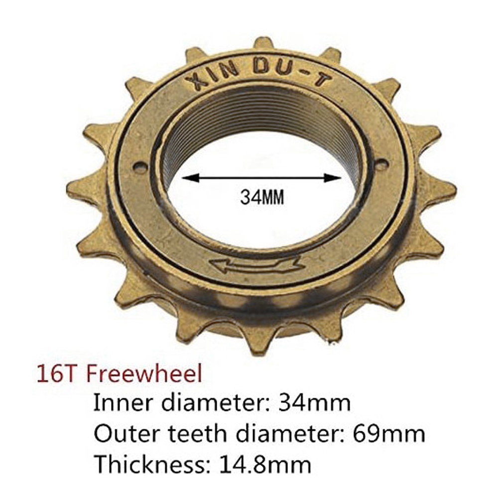 ADAMES Bicycle Accessories Bike Freewheel Sprocket Bicycle Parts Bicycle Freewheel Single Speed Freewheel Cycling 34MM Bike Gear 12T/14T/16T Electric Bicycle Sprocket Bicycle