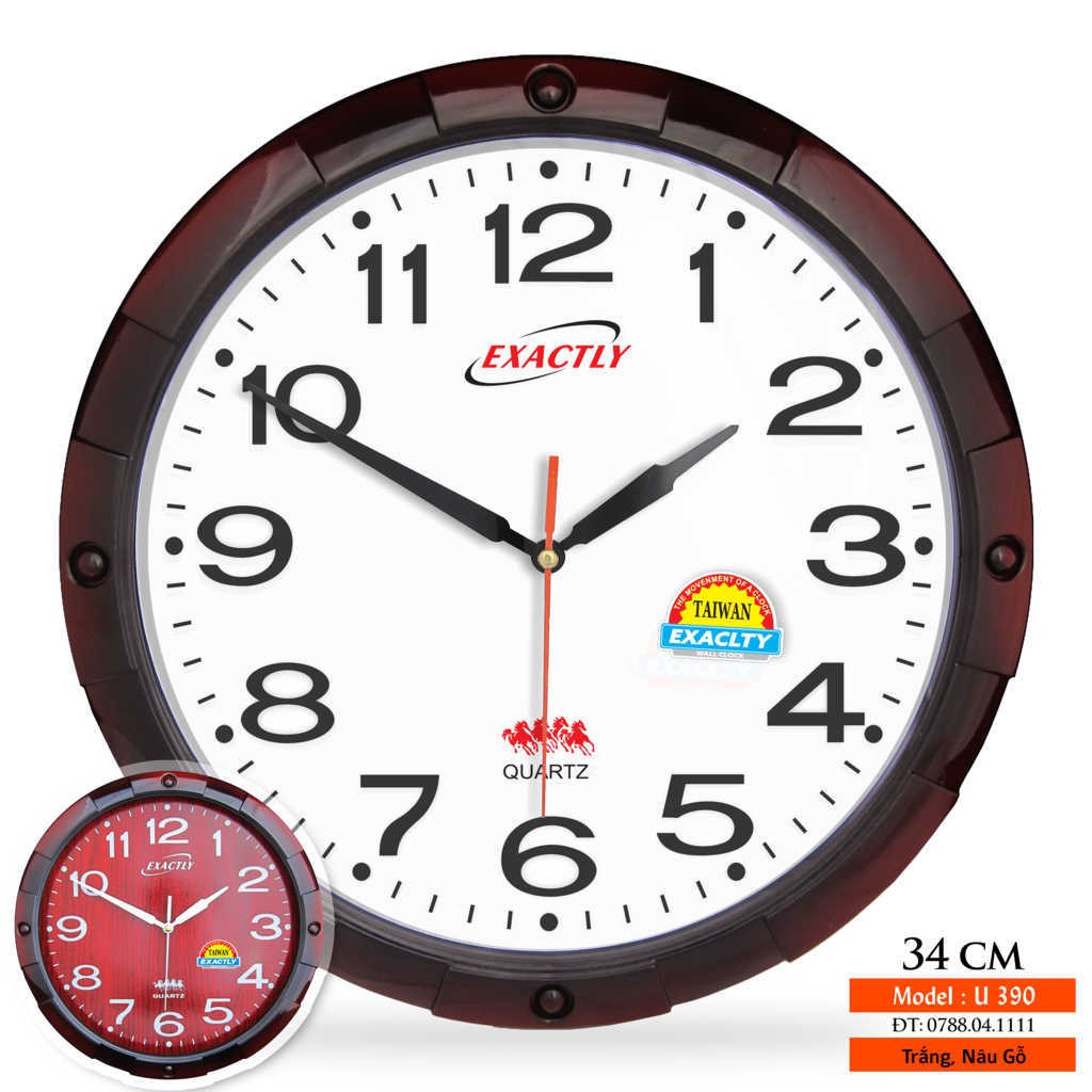 Đồng Hồ Thạch Anh Cao Cấp Kim Nhảy Hạt Hồ Lô Nổi Cộm Trang Trí Chụp Ảnh - U390