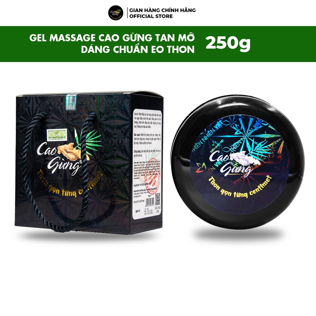 Gel Massage Cao Gừng Tan Mỡ Thiên Nhiên Việt Eo Thon Dáng Gọn 250g