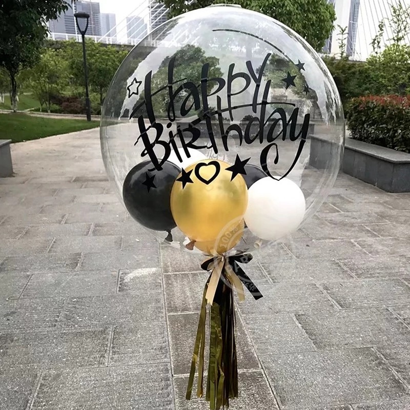 Bong Bóng Trong Suốt Kích Thước 18 / 24 / 36 Inch Dùng Trang Trí Tiệc Sinh Nhật, Đám Cưới