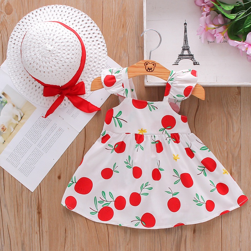 Đầm Cotton In Hình Trái Cây Thời Trang Mùa Hè Dành Cho Bé Gái 2022