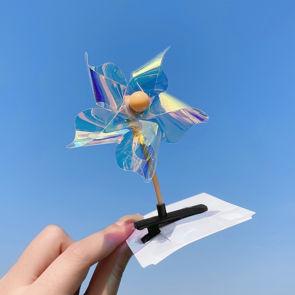 Kẹp tóc bé gái thiết kế chong chóng dễ thương có thể xoay vòng