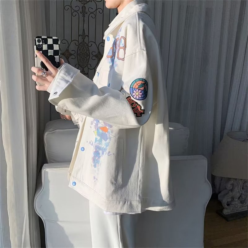 ✦AFFLIGA✦ Phong cách hàn Quốc Nam Dài Tay Xu Hướng Đơn Giản Thời Trang Mới Nam Thu Đông Văn Học Ve áo Sơ mi Nam