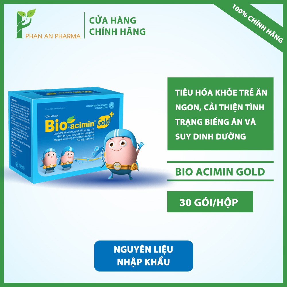 Cốm vi sinh Bio-acimin Gold tiêu hóa khỏe - trẻ ăn ngon, cải thiện biếng ăn suy dinh dưỡng - CN23