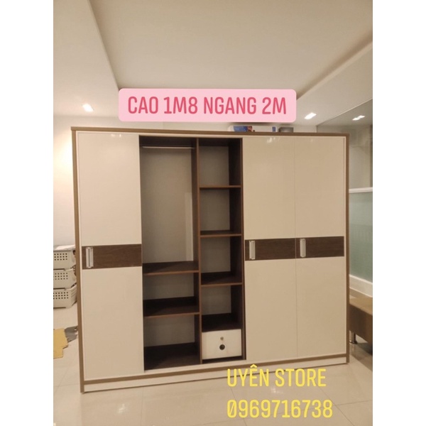 Tủ Nhựa Đài Loan Cửa Lùa 5 Cánh Cao 1m8 Ngang 2m - FREESHIP Và Bao Lắp Ráp HCM ( KHÔNG GIAO TỈNH)