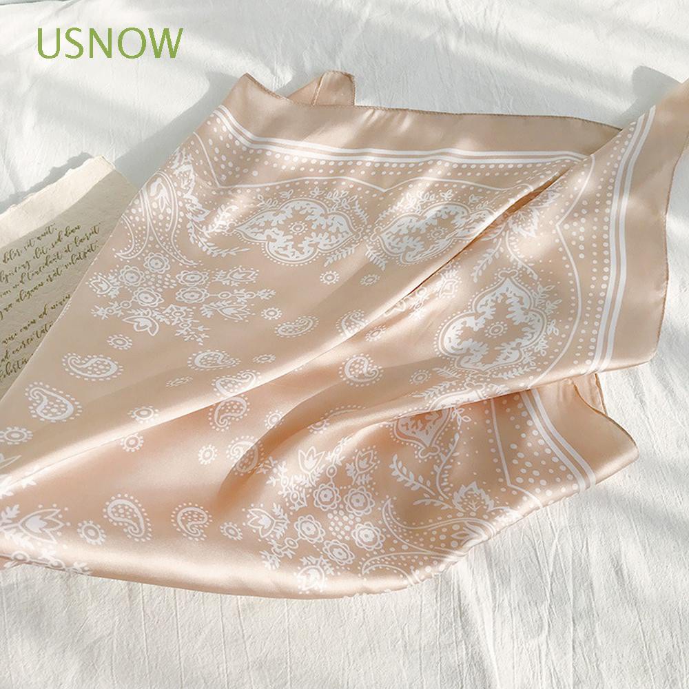 Khăn Choàng Cổ Bằng Lụa Satin In Họa Tiết Hoa 70cm Nhiều Màu Thanh Lịch Mới Cho Nữ