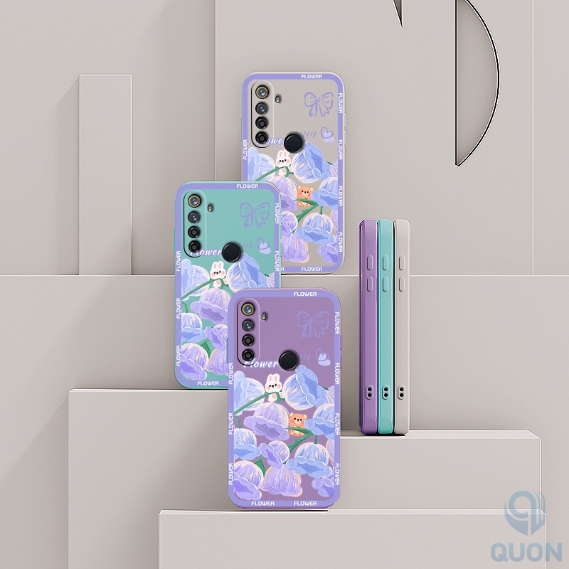 Ốp Điện Thoại TPU Mềm Hình Cô Gái Và Bông Hoa Cho Realme 5 6 7 8 Pro 8 V13 5i 6i 7i 8i 9i C17
