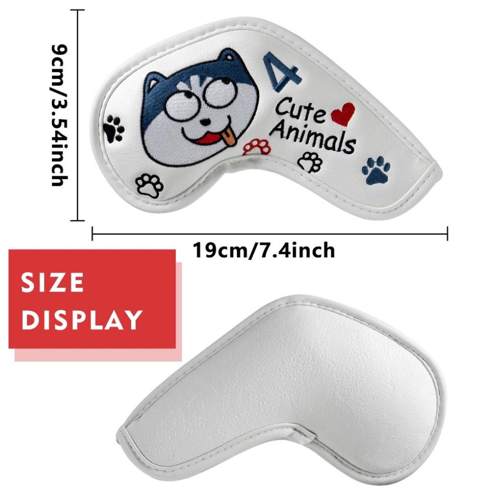 Cover gậy golf bọc đầu sắt da PU chống trầy xước bụi bẩn set 10 miếng