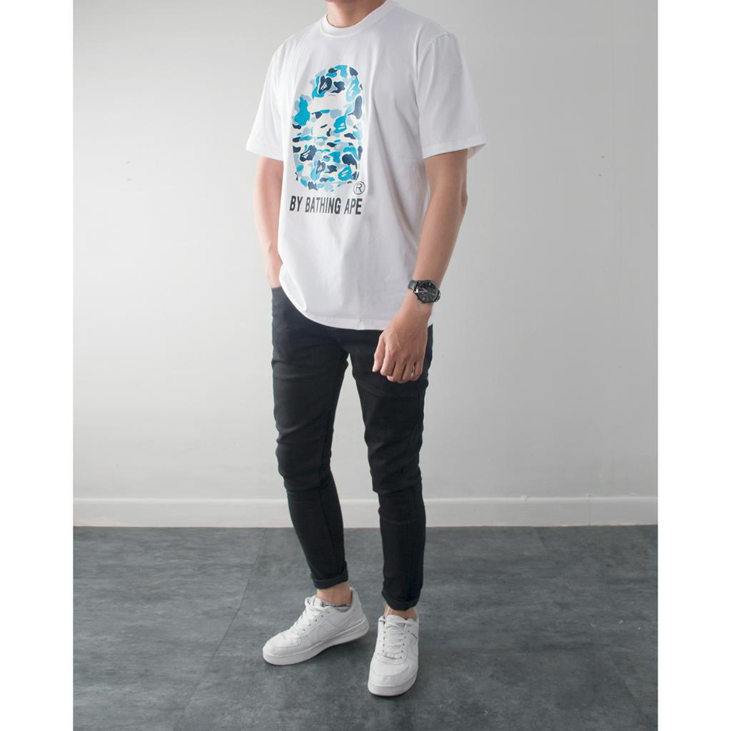 Áo thun cổ tròn ape babe milo và mẫu shark Nigo trẻ trung thanh lịch vải cotton cao cấp