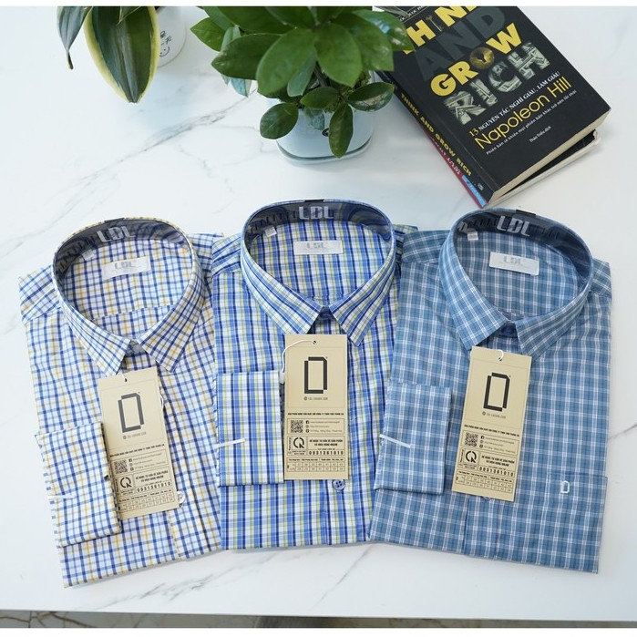 Áo sơ mi nam dài tay công sở LDL, 100% cotton, với  thiết kế đơn giản lịch sự và sang trọng | BigBuy360 - bigbuy360.vn