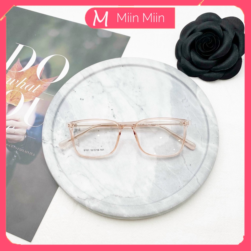 Gọng kính Nam nữ MIINEYEWEAR mắt vuông nhựa dẻo màu sắc thời trang 8101 giá rẻ