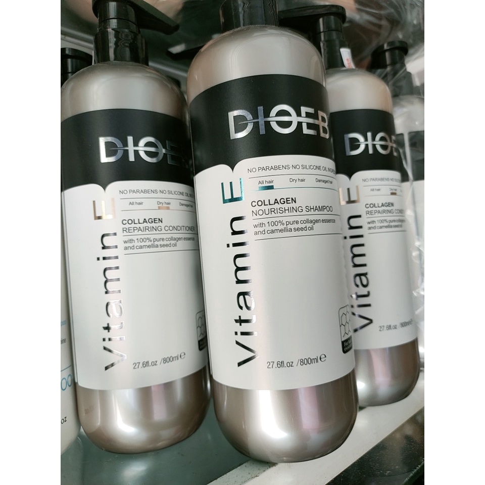 BỘ DẦU GỘI + XẢ DIOEB VITAMIN E COLLAGEN 800ml x2