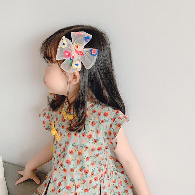 Kẹp Tóc Hình Nơ Phối Ren Đáng Yêu Cho Bé Gái