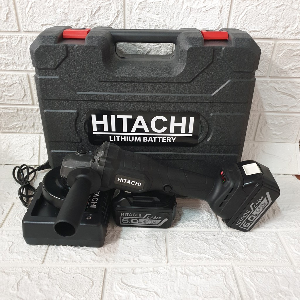 Máy mài cầm tay pin Hitachi 118V - 2 PIN 20000mAh - Động cơ không chổi than - 100% Đồng TẶNG 1 ĐÁ MÀI VÀ 1 ĐÁ CẮT