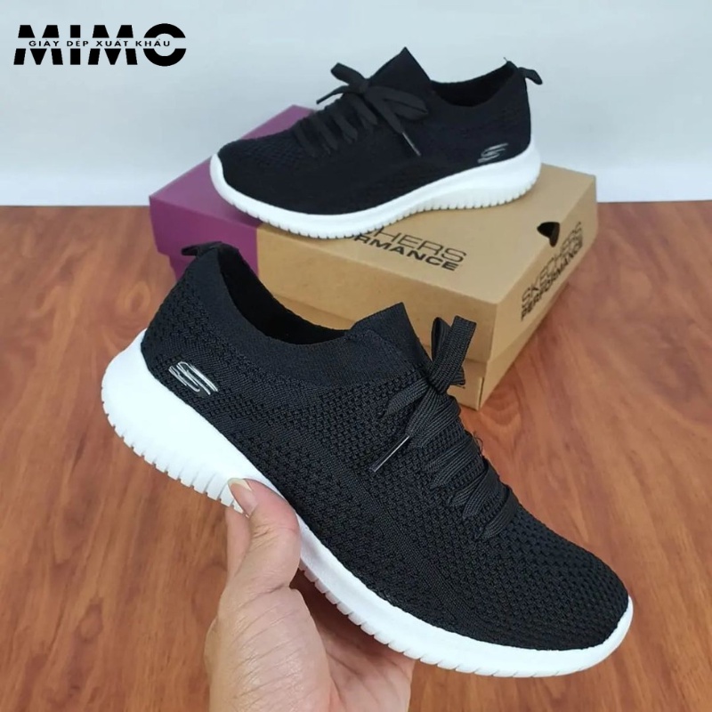 Giày Skechers giả dây êm nhẹ, thoáng khí, kiểu dáng thời trang cho nữ