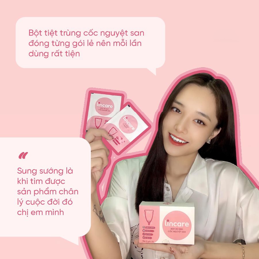 Bột tiệt trùng cốc nguyệt san Lincare
