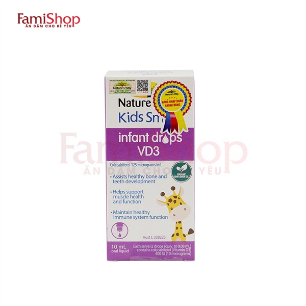 FamiShop  Thực phẩm bổ sung Vitamin D3 cho trẻ dạng nhỏ giọt Nature's Way 10ml